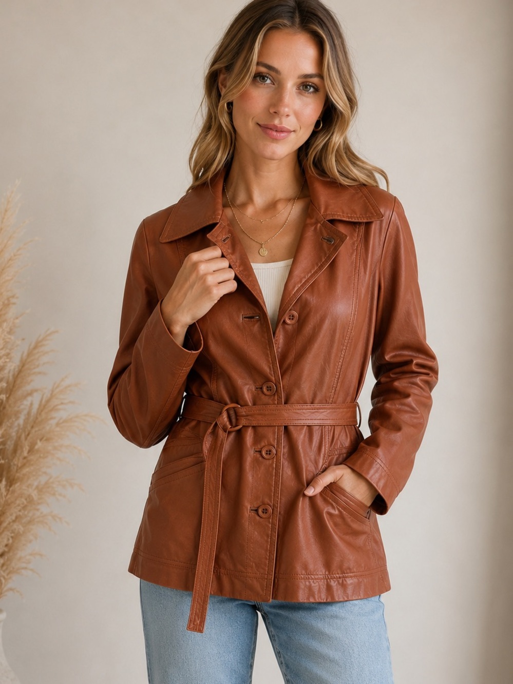 Vintage Retro Genuine Leather Jacket - 70s - Size M/L - Perfect Boho Condition!
